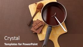  Presentation with hot chocolate - Theme with sweets-confectionery-and-culinary-concept background and a tawny brown colored foreground