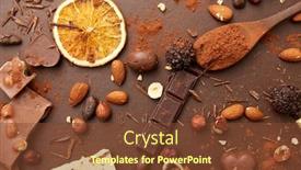  Presentation with confectionery - Audience pleasing slide set consisting of sweets-confectionery-and-culinary-concept backdrop and a tawny brown colored foreground