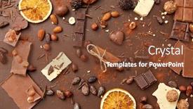  Presentation with confectionery - Presentation theme with sweets-confectionery-and-culinary-concept background and a tawny brown colored foreground