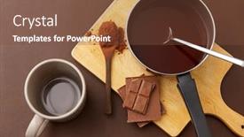  Presentation with hot chocolate - Presentation design having sweets-confectionery-and-culinary-concept background and a tawny brown colored foreground
