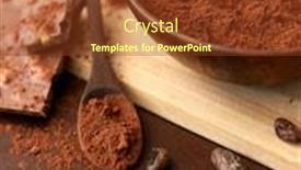  Presentation with cocoa beans - Cool new presentation design with sweets-confectionery-and-culinary-concept backdrop and a tawny brown colored foreground