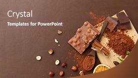  Presentation with hazelnuts - PPT theme with sweets-confectionery-and-culinary-concept background and a violet colored foreground