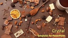  Presentation with confectionery - Slide deck enhanced with sweets-confectionery-and-food-concept background and a tawny brown colored foreground