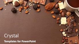  Presentation with food cocoa - Amazing PPT theme having sweets-confectionery-and-food-concept backdrop and a tawny brown colored foreground