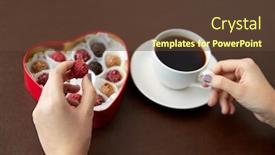  Presentation with confectionery - Presentation design with sweets-confectionery-and-food-concept background and a tawny brown colored foreground