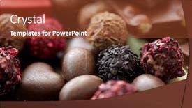  Presentation with confectionery - Cool new theme with sweets-confectionery-and-food-concept backdrop and a tawny brown colored foreground