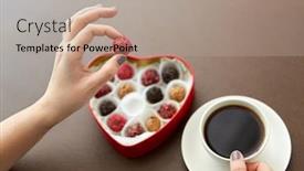  Presentation with food red - PPT theme consisting of sweets-confectionery-and-food-concept background and a coral colored foreground