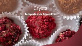  Presentation with paper cups - Slide deck with sweets-confectionery-and-food-concept background and a tawny brown colored foreground