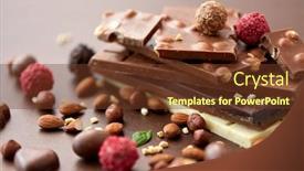  Presentation with confectionery - Colorful PPT theme enhanced with sweets-confectionery-and-food-concept backdrop and a tawny brown colored foreground