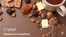  Presentation with food cocoa - Colorful presentation enhanced with sweets-confectionery-and-food-concept backdrop and a violet colored foreground