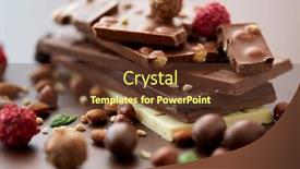  Presentation with chocolate nuts - Colorful presentation enhanced with sweets-confectionery-and-food-concept backdrop and a tawny brown colored foreground