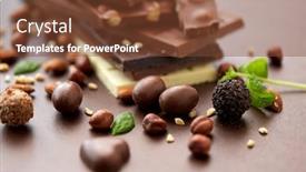  Presentation with confectionery - Amazing theme having sweets-confectionery-and-food-concept backdrop and a tawny brown colored foreground
