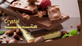  Presentation with chocolate nuts - Audience pleasing slide set consisting of sweets-confectionery-and-food-concept backdrop and a tawny brown colored foreground
