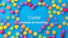  Presentation with candy heart - Presentation theme consisting of shape of heart on blue background and a teal colored foreground