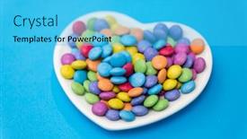  Presentation with blue drops - Beautiful slide set featuring heart shaped plate over blue backdrop and a cyan colored foreground