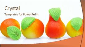  Presentation with sweets - Slides enhanced with sweets marzipan in the form background and a  colored foreground