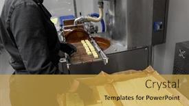  Presentation with chocolate milk - PPT theme with sweets-production-and-food-industry background and a yellow colored foreground