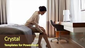  Presentation with hotel business - Beautiful theme featuring swelling - business trip and people concept backdrop and a tawny brown colored foreground