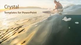  Presentation with ocean wave - Colorful presentation theme enhanced with swelling body - surfer rides the perfect ocean backdrop and a cream colored foreground