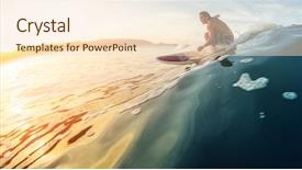  Presentation with ocean wave - Audience pleasing PPT theme consisting of swelling body - surfer rides the perfect ocean backdrop and a lemonade colored foreground