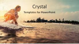  Presentation with rides - Presentation theme consisting of swelling body - surfer rides the wave background and a lemonade colored foreground