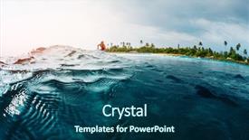  Presentation with ocean wave - Colorful PPT theme enhanced with swelling body - surfer small silhouette rides backdrop and a  colored foreground