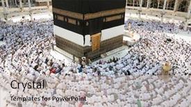  Presentation with kaaba mecca - Cool new PPT theme with smudged splash of paint as a banner design element composition isolated over the white background backdrop and a red colored foreground