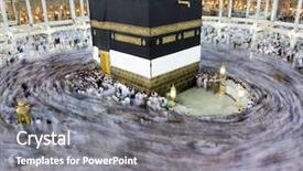  Presentation with kaaba mecca - Colorful presentation theme enhanced with swiden culture - kaaba the holy mosque backdrop and a  colored foreground