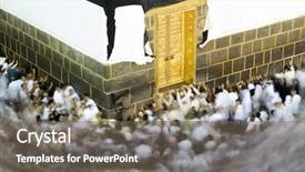  Presentation with kaaba mecca - Slide set having swiden culture - kaaba the holy mosque background and a gray colored foreground