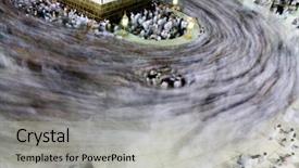  Presentation with kaaba mecca - Beautiful presentation design featuring joyful old woman is drinking cup of tea she is standing near window and smiling backdrop and a light gray colored foreground