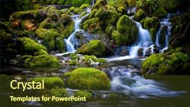  Presentation with mountain stream - Slides having swift - mountain stream among the mossy background and a tawny brown colored foreground