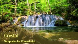  Presentation with mountain stream - Colorful slide set enhanced with swift - mountain stream among the mossy backdrop and a tawny brown colored foreground