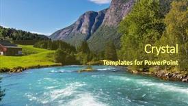  Presentation with river waste - Audience pleasing presentation theme consisting of swift - river in norway backdrop and a tawny brown colored foreground