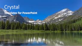  Presentation with current - Beautiful PPT theme featuring swift-current-lake-in-glacier backdrop and a teal colored foreground