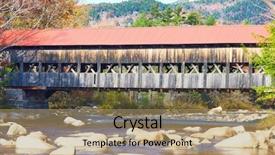  Presentation with forest bridge - Cool new slides with swift river and old covered backdrop and a  colored foreground