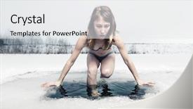  Presentation with swim fundraiser - Amazing presentation theme having swim in the ice backdrop and a  colored foreground