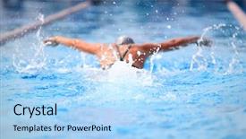  Presentation with stroke - PPT theme having swim lanes - butterfly stroke shallow depth background and a light blue colored foreground