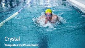  Presentation with swimming pool - Audience pleasing presentation design consisting of swim lanes - fit man swimming with swimming backdrop and a teal colored foreground