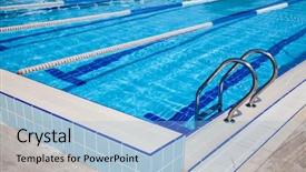  Presentation with pool lanes - Slides with swim lanes - image of swimming pool background and a light blue colored foreground