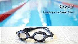  Presentation with swimming pool - Beautiful presentation featuring young man in overall with toolbox repairing dishwasher backdrop and a dark gray colored foreground