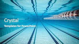  Presentation with pool lanes - PPT layouts with swim lanes - swimming pool under water background and a teal colored foreground