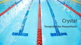  Presentation with clear water - Audience pleasing theme consisting of swim lanes - swimming pool with clear blue backdrop and a arctic colored foreground