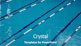  Presentation with swimming pool - Slide set consisting of swim lanes - swimming pool with rippling water background and a teal colored foreground