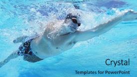  Presentation with swimming pool - PPT theme enhanced with swim lanes - underwater shot of professional male background and a light blue colored foreground