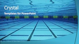  Presentation with pool lanes - Beautiful PPT theme featuring swim lanes - underwater view of a swimming backdrop and a teal colored foreground