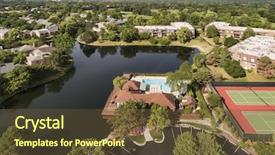  Presentation with baseball diamond - Amazing slide deck having swim tennis - aerial view of a baseball backdrop and a tawny brown colored foreground