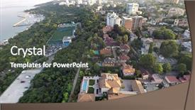  Presentation with ukraine - Slides having swim tennis - aerial view of otrada beach background and a dark gray colored foreground
