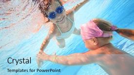  Presentation with sports table tennis two ping - Cool new presentation theme with swim underwater in the pool backdrop and a arctic colored foreground
