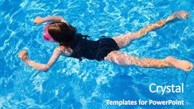  Presentation with unity kid - Beautiful slides featuring swiming - bikini kid girl swimming backdrop and a teal colored foreground