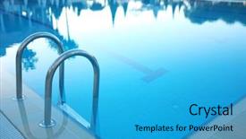  Presentation with swimming pool - Slides having swiming - hotel swimming pool with sunny background and a teal colored foreground